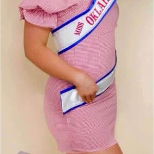 Red and White checked Women's Dress